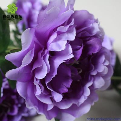 琪浩工藝品 廠家直銷高檔絹布仿真裝飾花批發——5頭小牡丹絹花綻放永恒之美